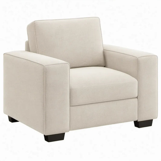 Fauteuil met armleuningen 90 x 83 x 84 cm crème/zwart polyester